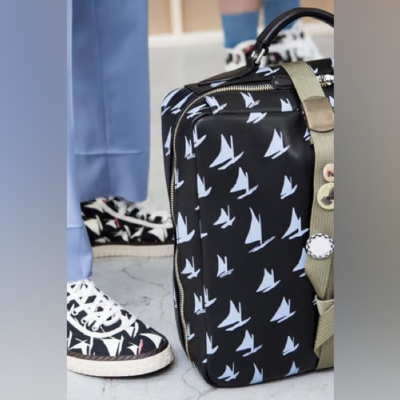 MARNI Spring/Summer 2018 Unisex Blue Leather Sailboat Patterned Satchel Bag - Picture 5 of 17